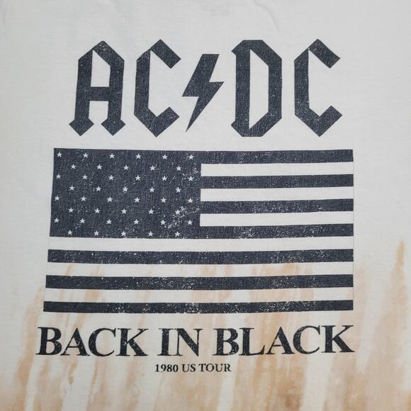 ACDC Back-In-Black Shirt Womens XL 24x24 Boxy Baggy - Picture 11 of 12